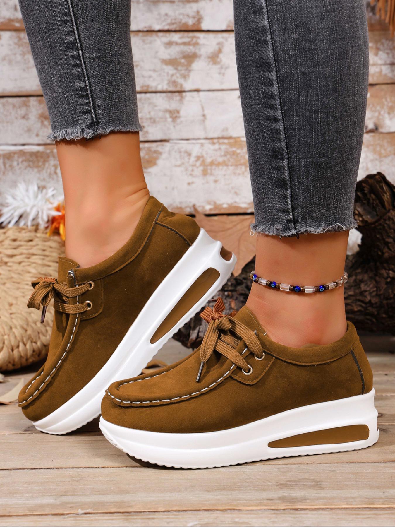 New Lace-Up Thick Sole Casual Athletic Shoes, Sneaker, Trainer, Sports Shoes, Comfortable Versatile Design, Eye-Catching Style, Perfect for Daily Wear & Outdoor Activities, Walking Shoes, Footwear