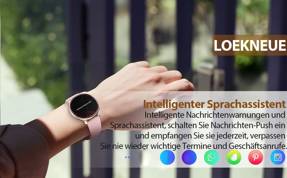 Women's Smartwatch with Call Function, Amoled Display, Heart Rate Monitor, Sleep Tracking, Calorie Counter, Waterproof IP68, Fits iOS & Android, Fitness Smart Watches