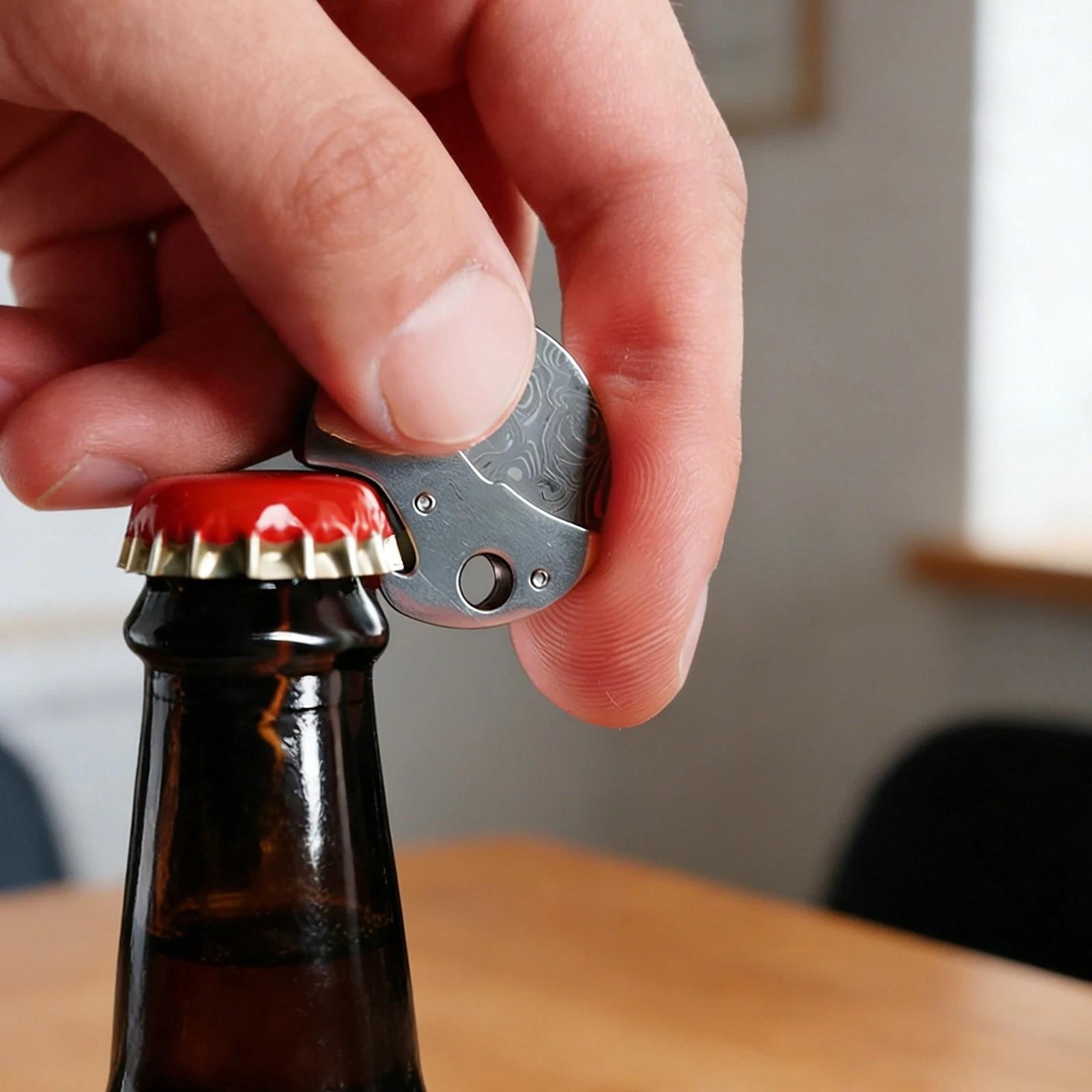 Mini Titanium Bottle Opener Edc Cutter Keychain Multitool, Durable Portable Design for Outdoor & Everyday Carry, Ideal Gift for Campers