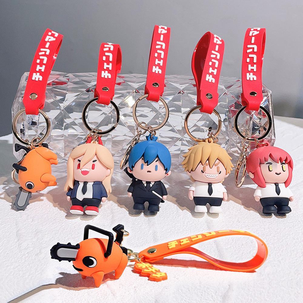 Chainsaw Man Keychain Cartoon Denji Pochita Anime Keyrings Makima Power Aki Hayakawa Doll Keyring Toys Accessorie Fans Boy Gifts