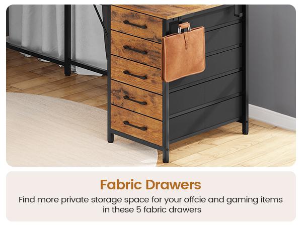 SEDETA L-Shaped Computer Desk with Storage Home Office Desk LED L-Shaped Gaming Desk with Storage