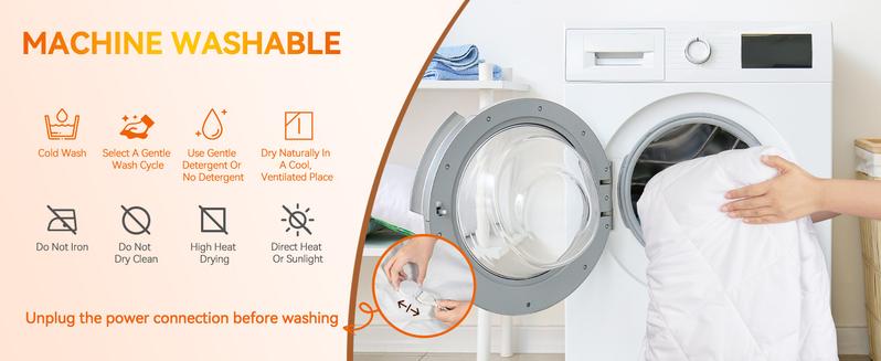 CK Heated Mattress Pad Dual Controller Electric Mattress Pad 10 Heat Settings, Side Storage Pouch, Fit Up to 18" Deep, Machine Washable Quilted