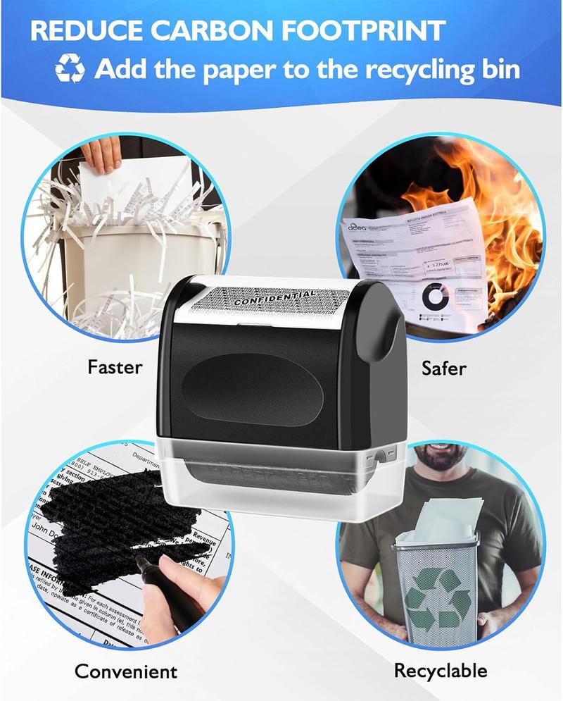 TAKOO Privacy Protection Security Roller Stamp — Address & Billing Info Blocker, Home & Office Mailing Essentials 100m Long-Lasting Roll