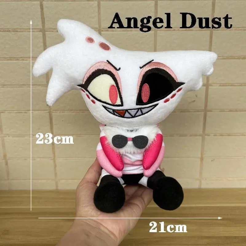 Latest 23cm Cosplay Animation Hazbin 3V Vox and Dust AD Angel Plush Toy Anime Hotel Stuffed Plushie Doll Throw Pillow Sofa Decor