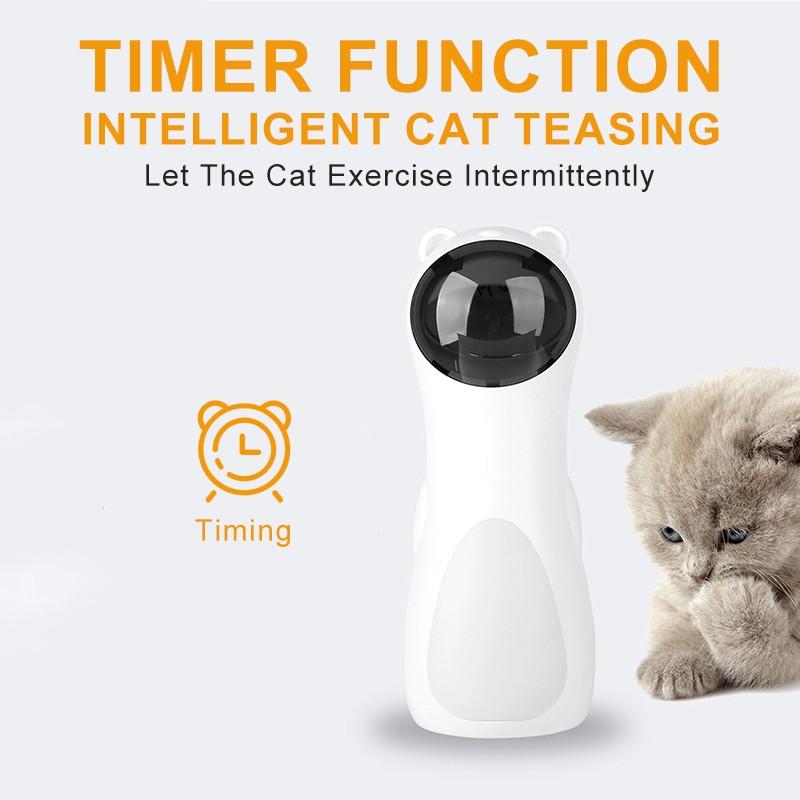 Bear Automatic Laser Cat Toy, Smart Cat Toy Infrared Dot Light, Electric Rotating Cat Teaser, Dual Power (aa Batteries + USB)