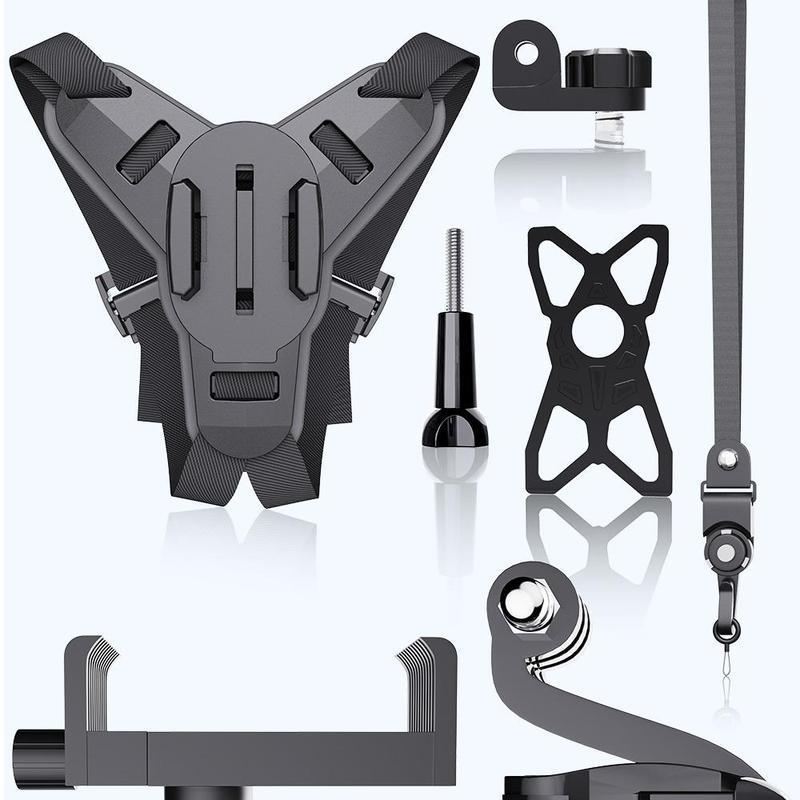 Motorcycle Helmet Chin Mount, Motorcycle Helmet Chin Bracket, Camera Holder for iPhone Samsung, GoPro Hero 9/8/7/5/4/3, Insta360Oner, AKASO, DJI Osmo