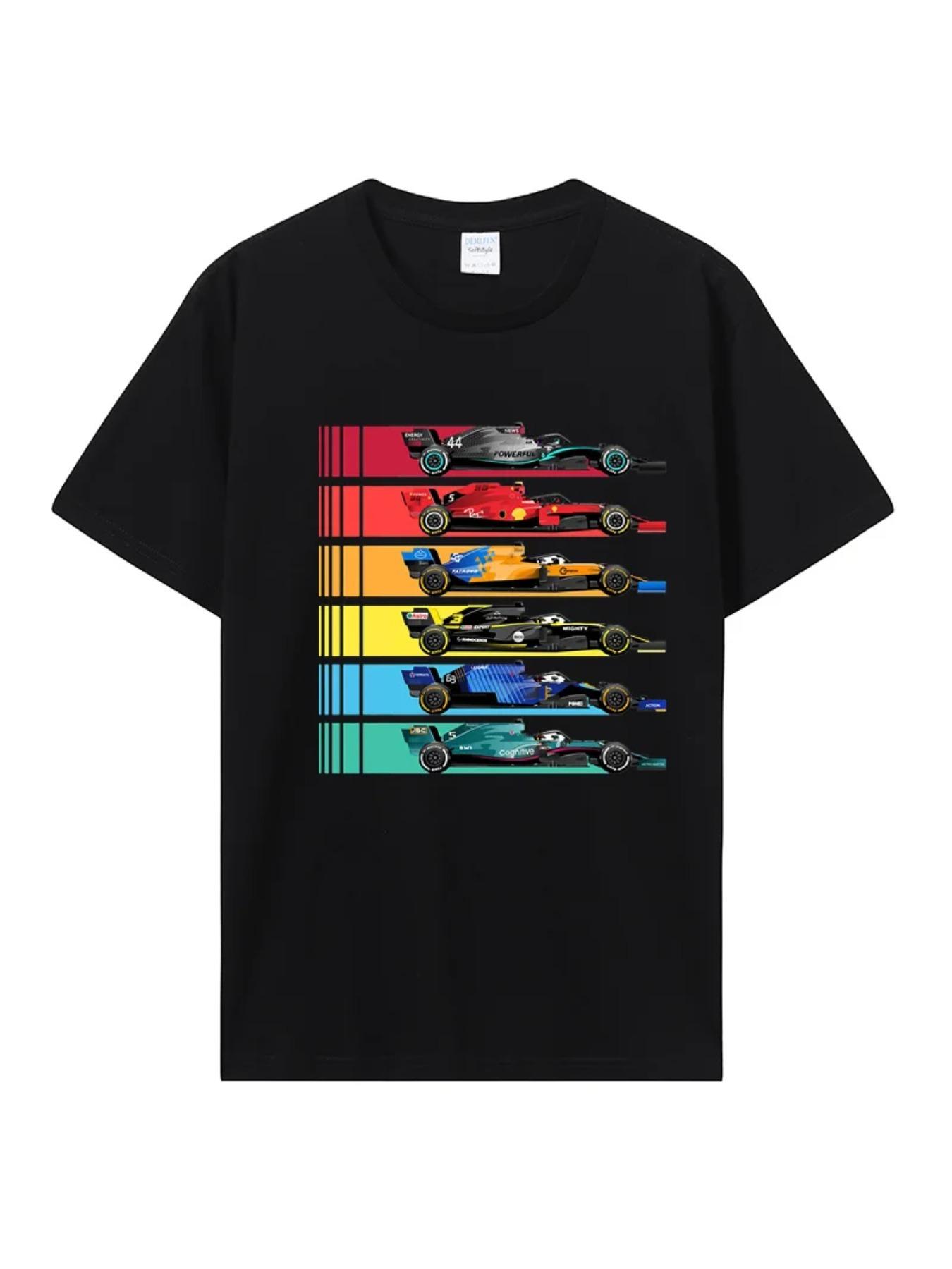 F1 team racing fan T-shirt, Formula One driver Lando Norris T-shirt, men's and women's retro short sleeved T-shirt top