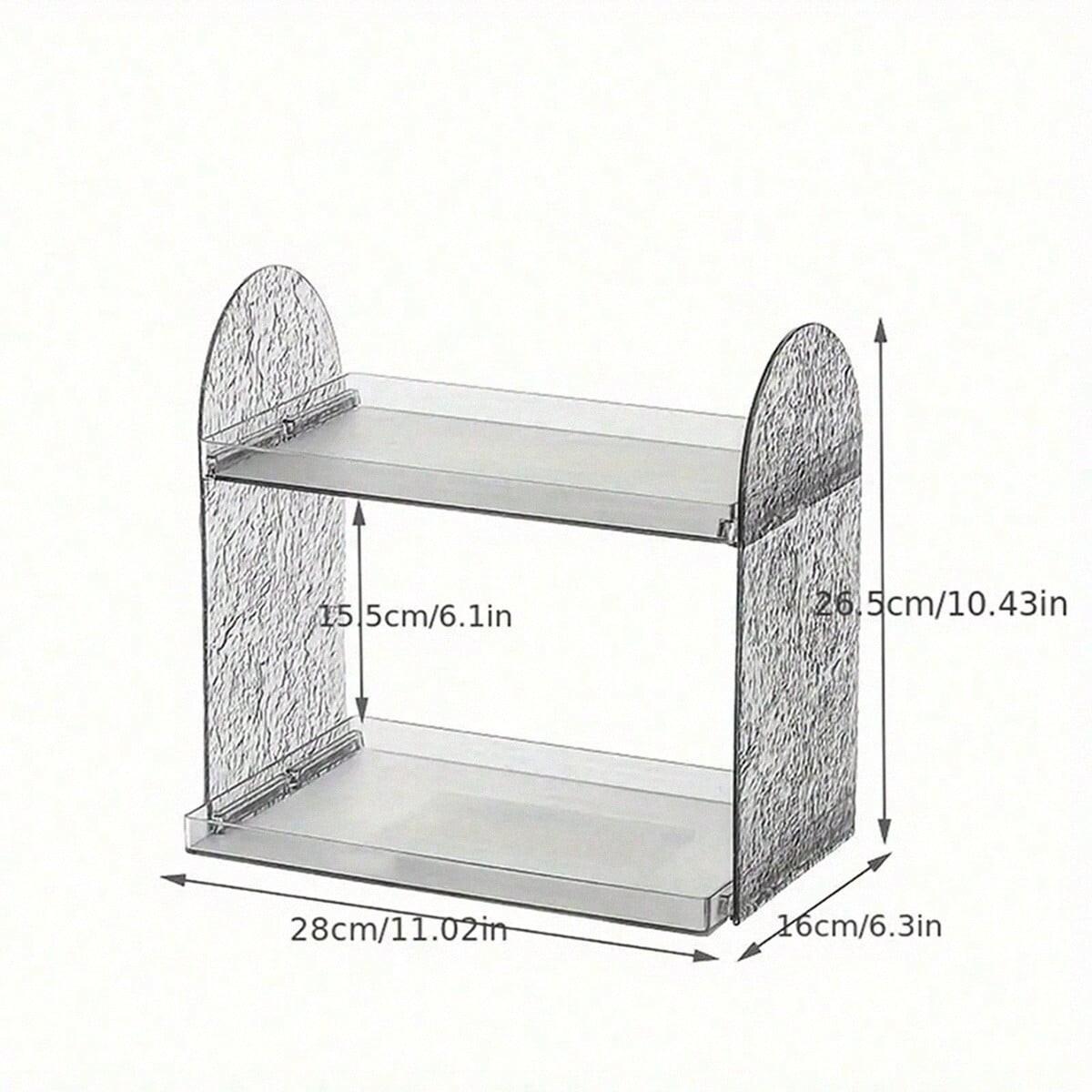 Acrylic Makeup Display Stand & Beauty Storage Box, Iceberg Pattern Cosmetic Organizer, Transparent Layered Desktop Holder, Bathroom Accessories