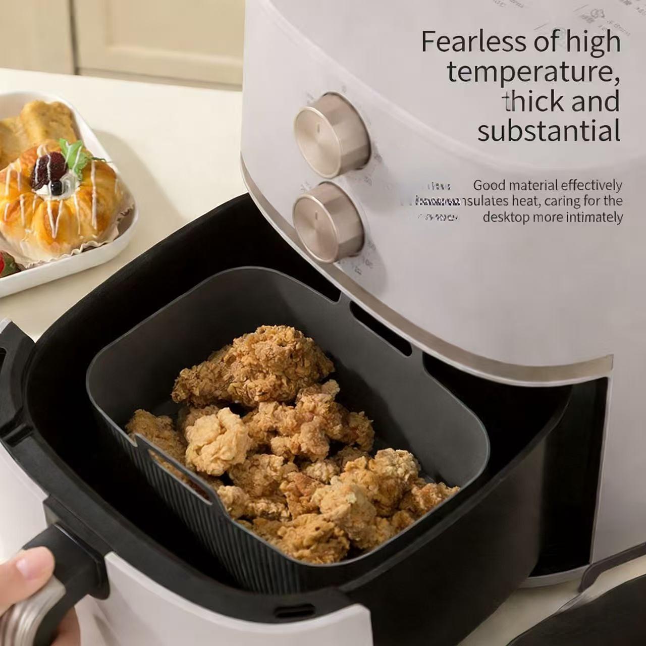 Suitable for NINJA DZ201&DZ401&AF300&AF400 Rectangle Air Fryer Silicone Pot, Reusable Air Fryers Liners, Oven Baking Tray, Household Kitchen Air Fryer Accessories