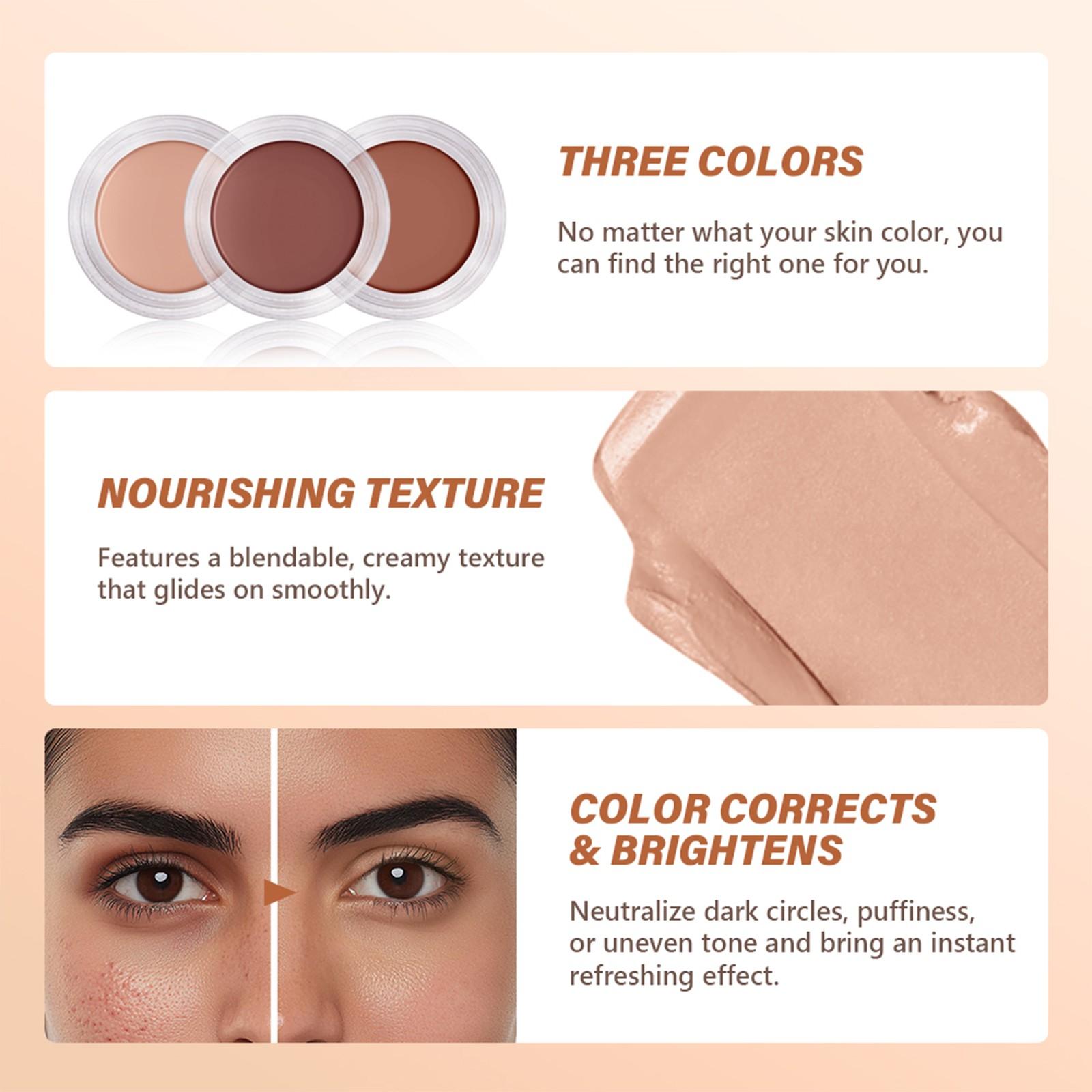 Eye Concealer Highlighter Balm, Three Color Options, Even Skin Tone, Neutralize Dark Circles, Moisturizing Eye Cream, Suitable for All Skins
