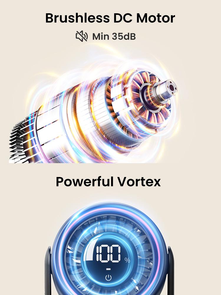 Gaiatop Desk Fan, Touch-Control LED Display, Small Portable 5-Speed Fan with Strong Airflow, Ultra-Quiet 4000mAh Rechargeable Battery, Ideal for Bedroom, Office, Bedside, Hom Fans