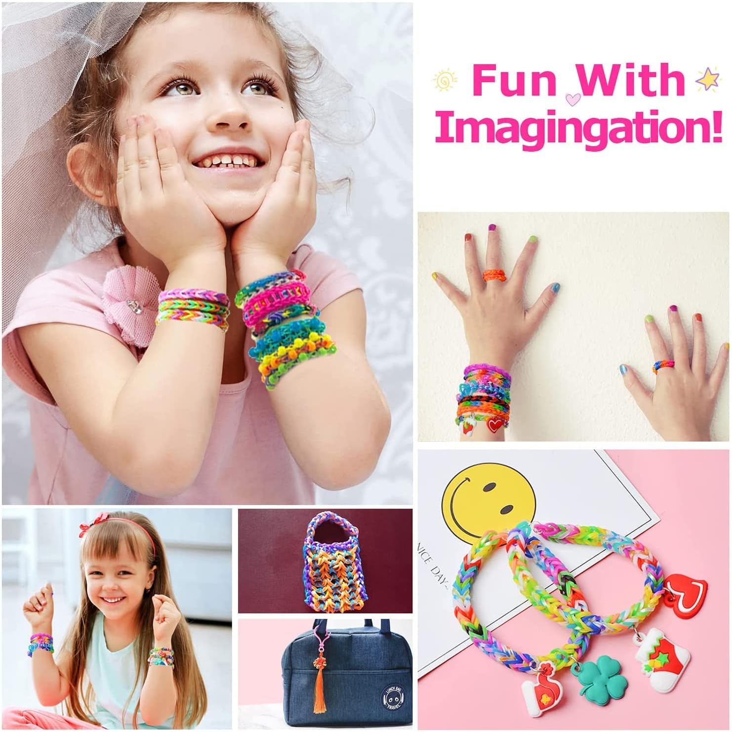 2500+ Rubber Band Loom Bracelet Kit,Loom Bracelet Making kit, Gifts for Birthday and Christmas with, Rubber Band Refill Kit for