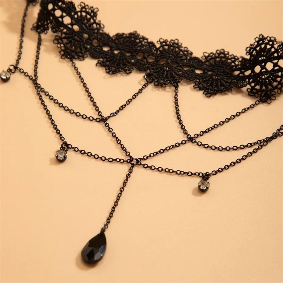 Boho Elastic Band Black Lace Leg Thigh Chain for Women Bikini Summer Festival Party Body Jewelry Wed Accessories Gift
