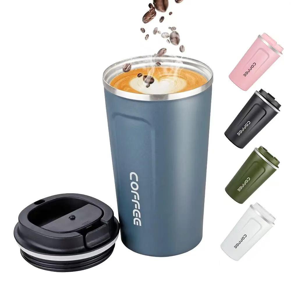 Creative Travel Mug 380ML & 510ML Stainless Steel Vacuum Insulated Reusable Coffee Cup for Car & Outdoor Use