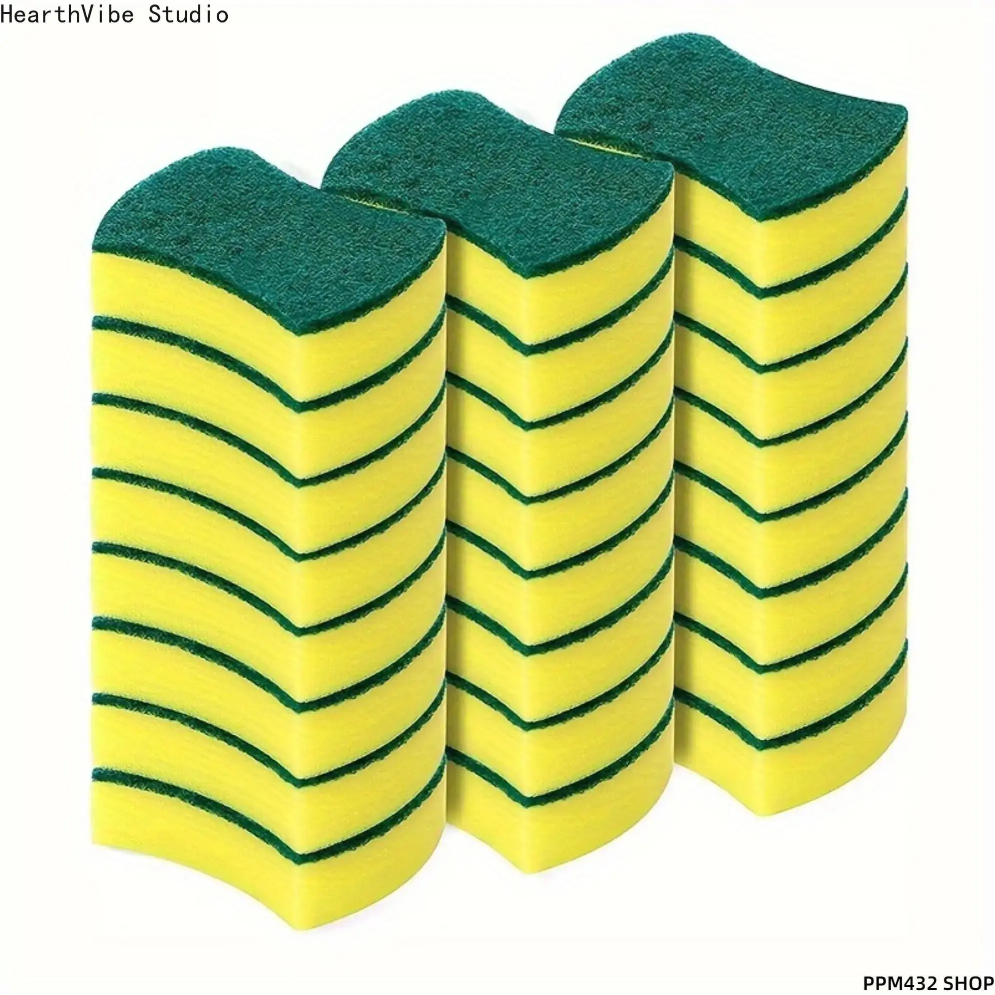 32-Pack Poly Carbonate Kitchen Cleaning Sponges & Dish Cloths, Non-Scratch Scrub Pads for Dishes, Cookware, Multi-Surface Dishwashing Supplies for Home Kitchen Use
