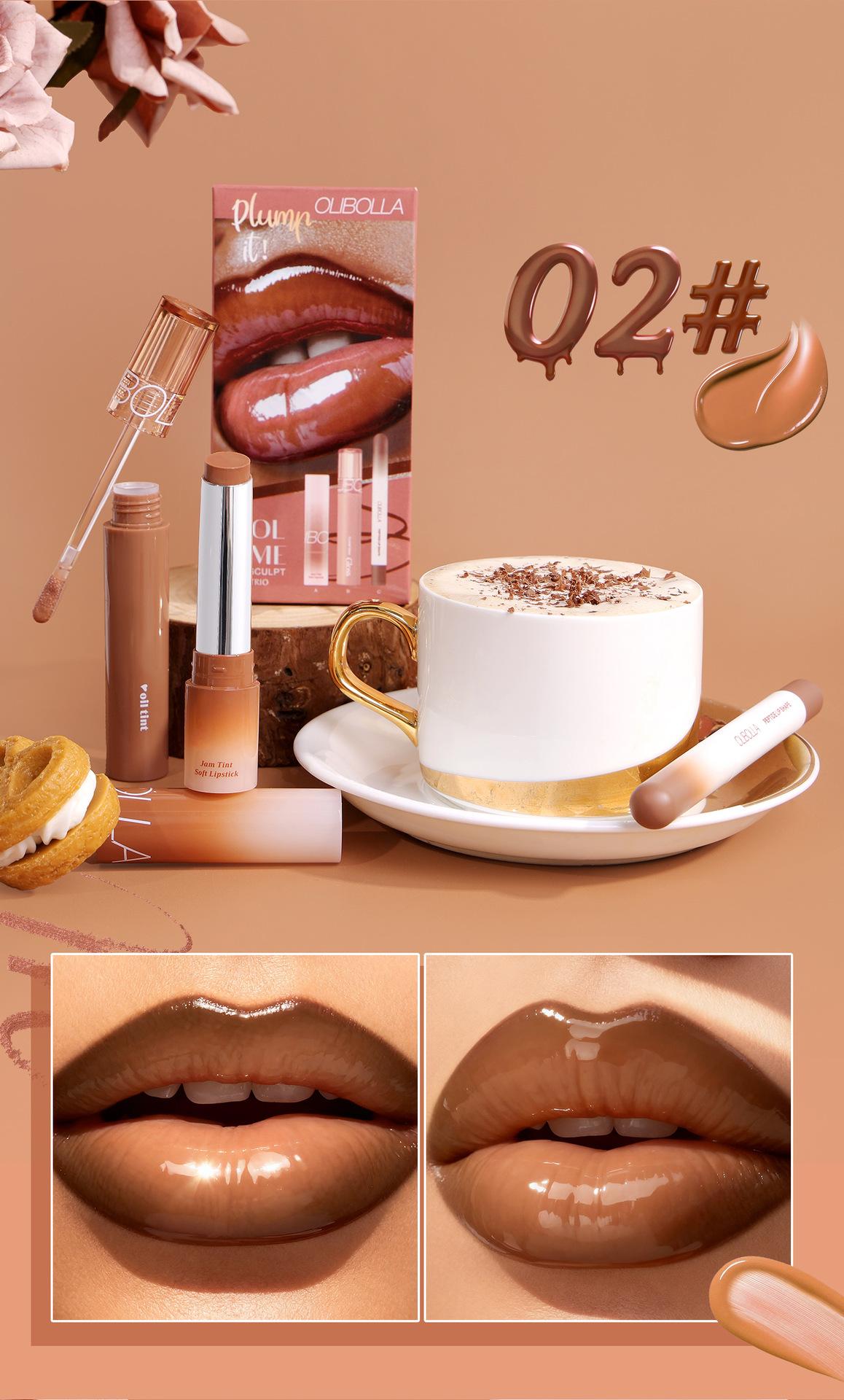 3 Piece Matte Lip Liner Set, Water Gloss Lipstick Makeup Combo, Long-Lasting Non-Fading, Easy Application, Perfect for Students and Dates, Lippie Pencil Kit