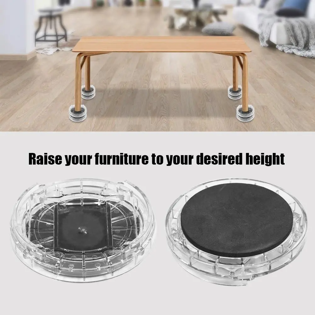 Heavy Duty Plastic Bed and Furniture Risers, 8 Pack, Adjustable Lifters for Sofa, Table, Desk, Chairs