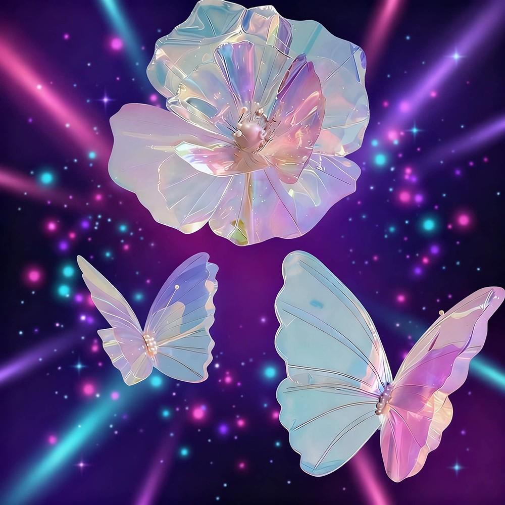 Laser Colorful Butterfly PVC Decoration, Wedding Party Supplies, Outdoor Garden Decor, Stage Background, Photography Props, Boho Wedding Decor