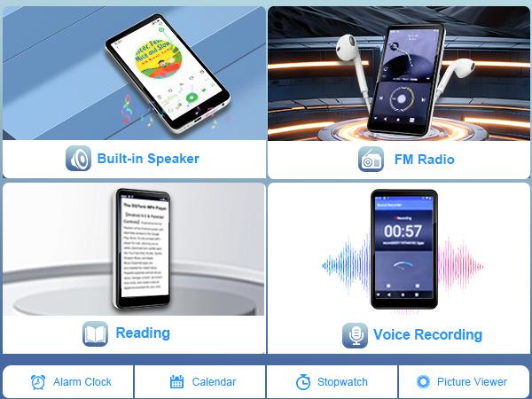 MP3 Player with Bluetooth and WiFi, 144GB Storage & Android OS, 4" Touch Screen, FM Radio, Kids MP3 & MP4 Player with Spotify, Amazon Music, and Google Play Store, DGTenk Portable Media Player MP3 Player with Bluetooth and WiFi, 144GB Storage & Android OS, 4" Touch Screen, FM Radio, Kids MP3 & MP4 Player with Spotify, Amazon Music, and Google Play Store, DGTenk Portable Media Player