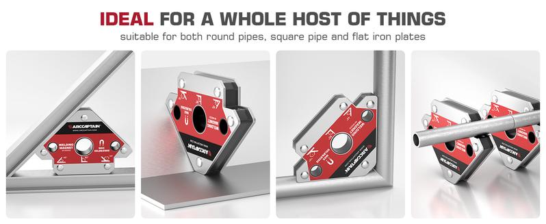ARCCAPTAIN Welding Magnets 25LB & 55LB & 75LB Welding Magnet Set, Magnetic Welding Holder, Holding Power Welding Accessories Adjustable Angle Welding Magnet Holder Heavy Metal Duty Tool Kit