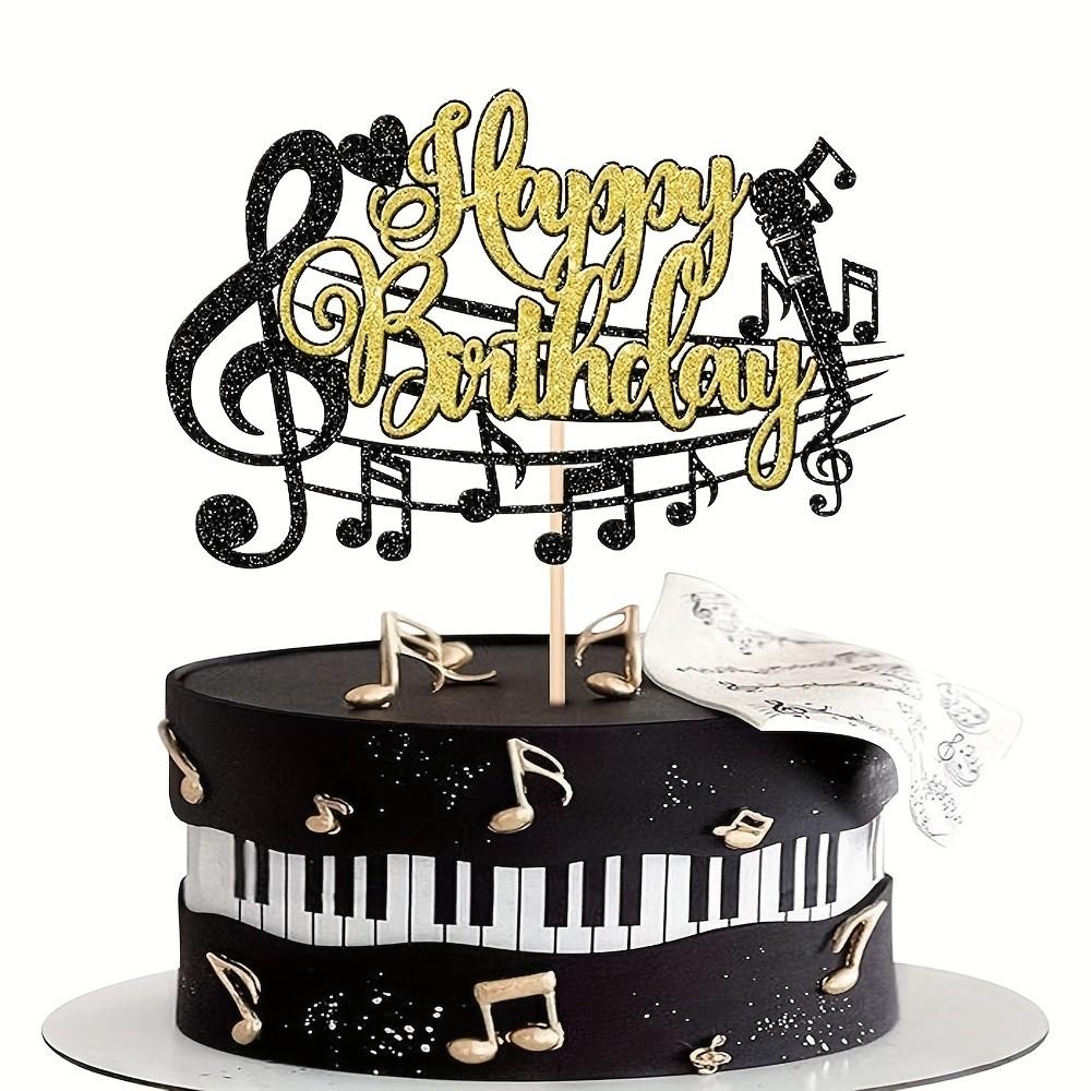 1 music-themed birthday party cake decoration