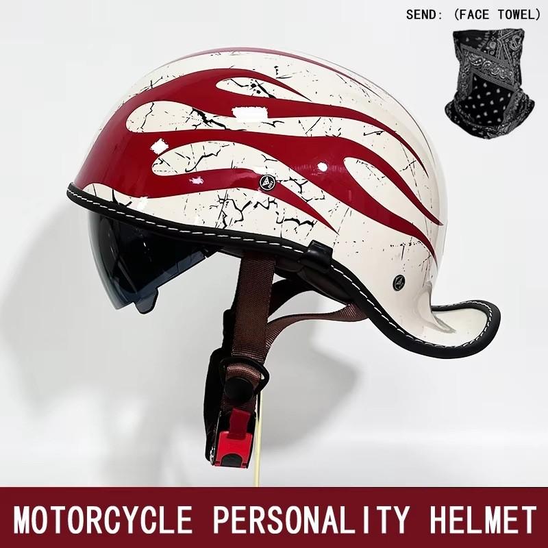 Trendy Personality Motorcycle Half Helmet, Dot Certified Vintage Harley Helmet, Unisex Riding Safety Helmet, Stylish and Secure