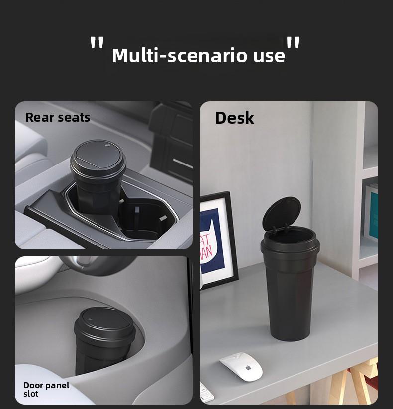 VehicleTrashBinCupHolderPhoneStorageCarOrganizingBoxFruitPeelBucket