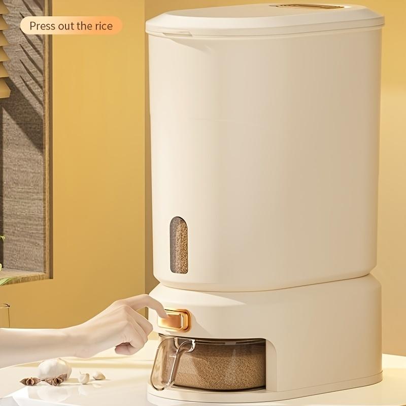 22 Lb/10kg Large Capacity Rice Container with Measuring Cup and Time Markings - Plastic Grain Storage Bin - Airtight,, Moisture-Proof Flour Storage Container, Rice Bin, Storage Container for Flour, Grains, Beans, Pet Food, Cat Food, Dog