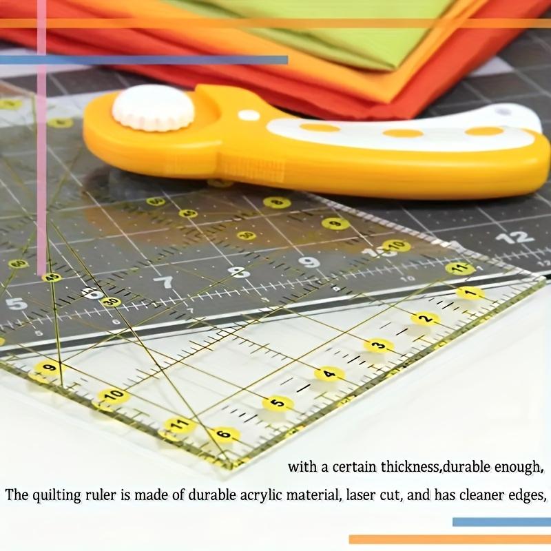 Acrylic Patchwork Ruler 6.5x12 Inches, Multi-Functional Sewing Measuring Tool, 30°/45°/60° Angle Lines, Best Gift for Quilters and Crafters