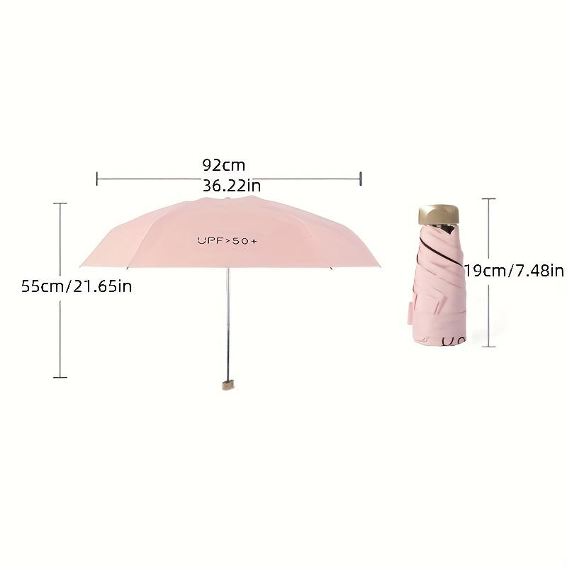 Lightweight 6-rib Mini Folding Umbrella, Compact & Durable Aluminum Alloy Handle & Frame Umbrella, Stylish & Portable for Sun and Rain