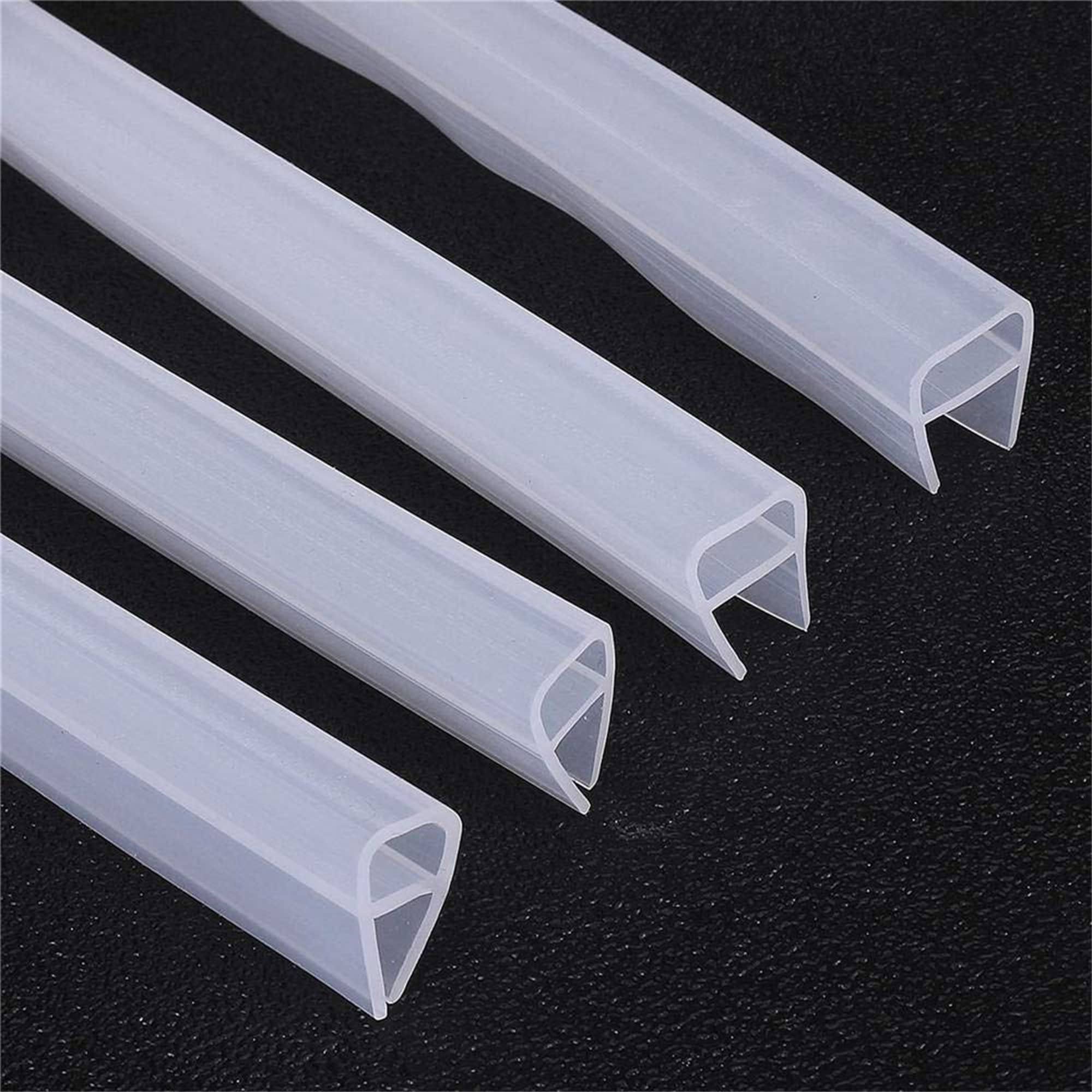 78.74 Inch H/f/u Type Sealing Strip for 8mm Glass Door, Glass Shower Door Bottom Seal, Shower Stall Windproof Seal, Office Balcony Window Sealing Tape, No Glue Needed
