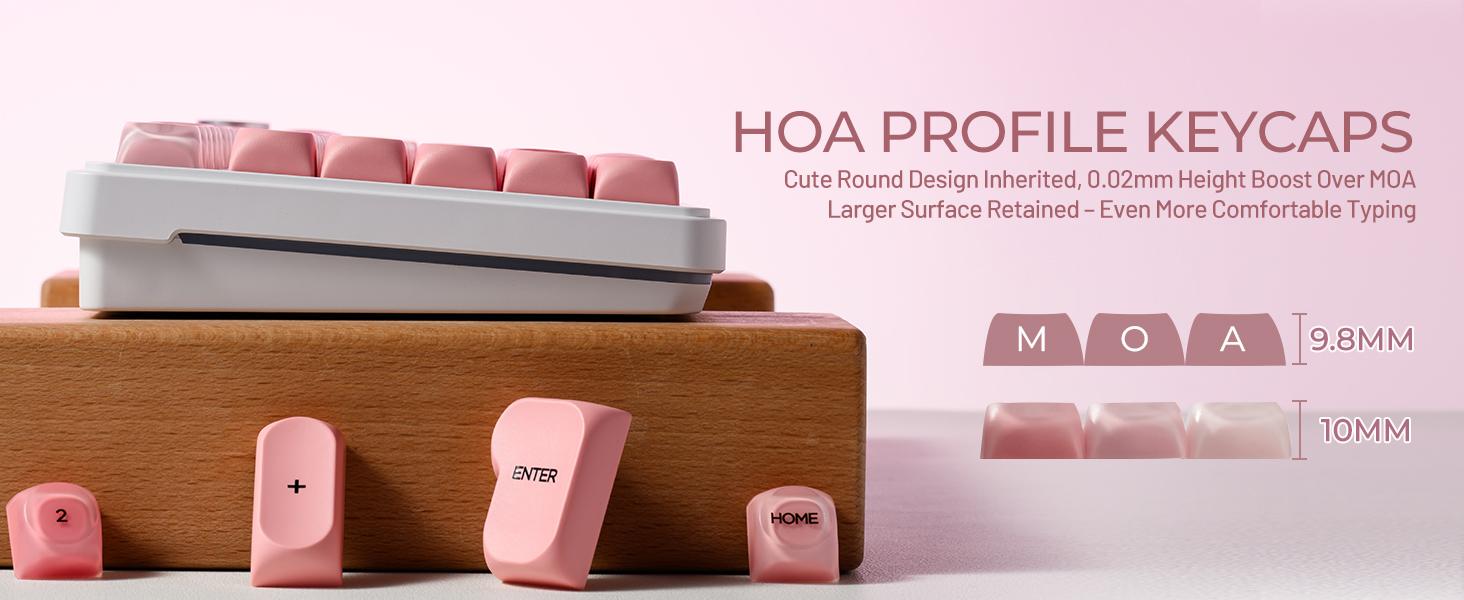 Keycaps Only!!! XVX Foundation/Pink Blush/Uyuni Dreams/Berry Kiss HOA Profile Translucent Keycap Set PBT+PC 132-Key（only keycap, not include a keyboard）
