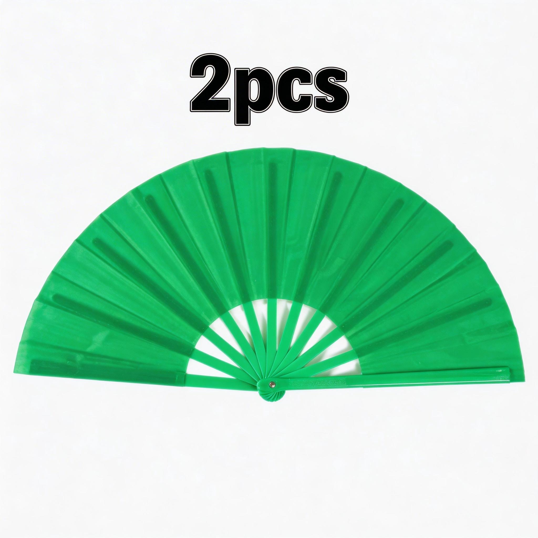 2 Pcs Colorful Kung Fu Sound Fans, 10 Inch Chinese Dance Plastic Fan, Martial Arts Performance Tai Chi Dual-Sided Folding Fan