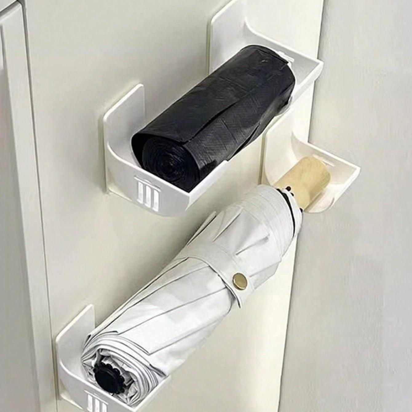 2pcs Hanging Trash Bag Holder Rack, Wall Mounted Kitchen Storage Organizer, Adjustable Angle, Ideal for Home, Kitchen, Restaurant, Hotel