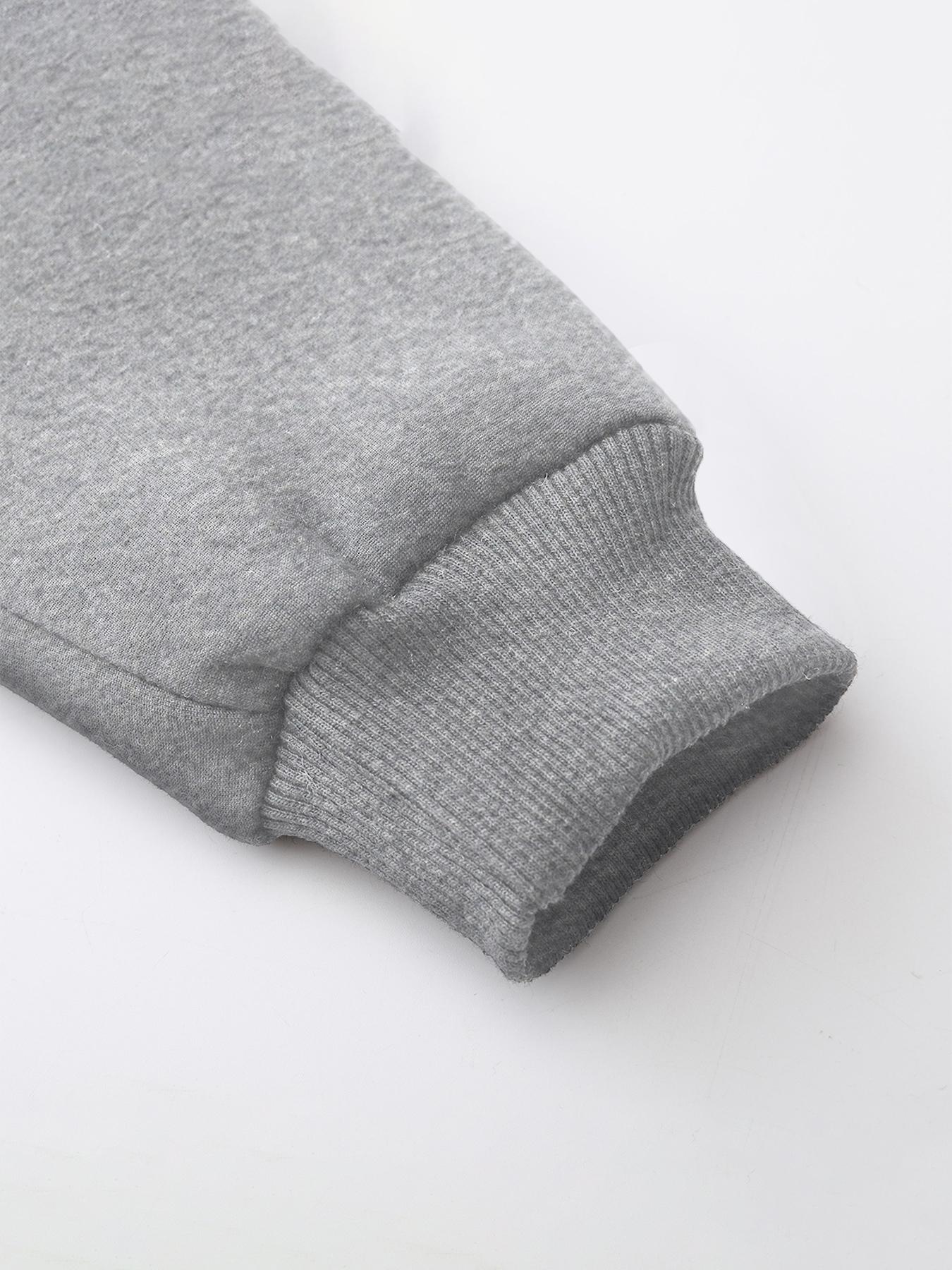 Women's Casual Hooded Pullover Sweatshirt Set, Thick Fleece Lined, Loose-Fit Jogger Pants, Fall & Winter, Two-Piece Tracksuit