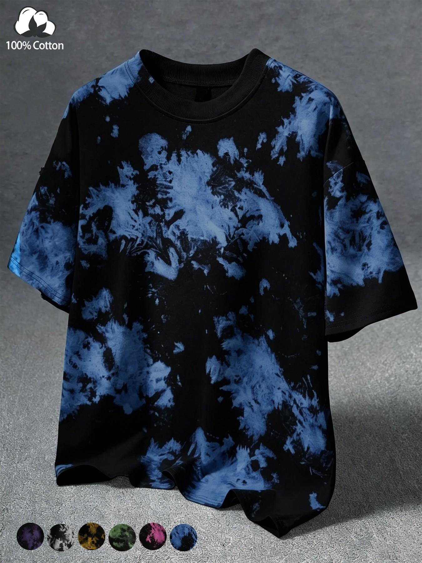 Unisex Vintage Stylish Street Style Tie-Dye Summer Short Sleeve Cotton T-Shirt, Y2K Fashion Streetwear, High Street Culture, Couple's Matching Casual Daily Wear Unisex Vintage Stylish Street Style Tie-Dye Summer Short Sleeve Cotton T-Shirt, Y2K Fashion Streetwear, High Street Culture, Couple's Matching Casual Daily Wear