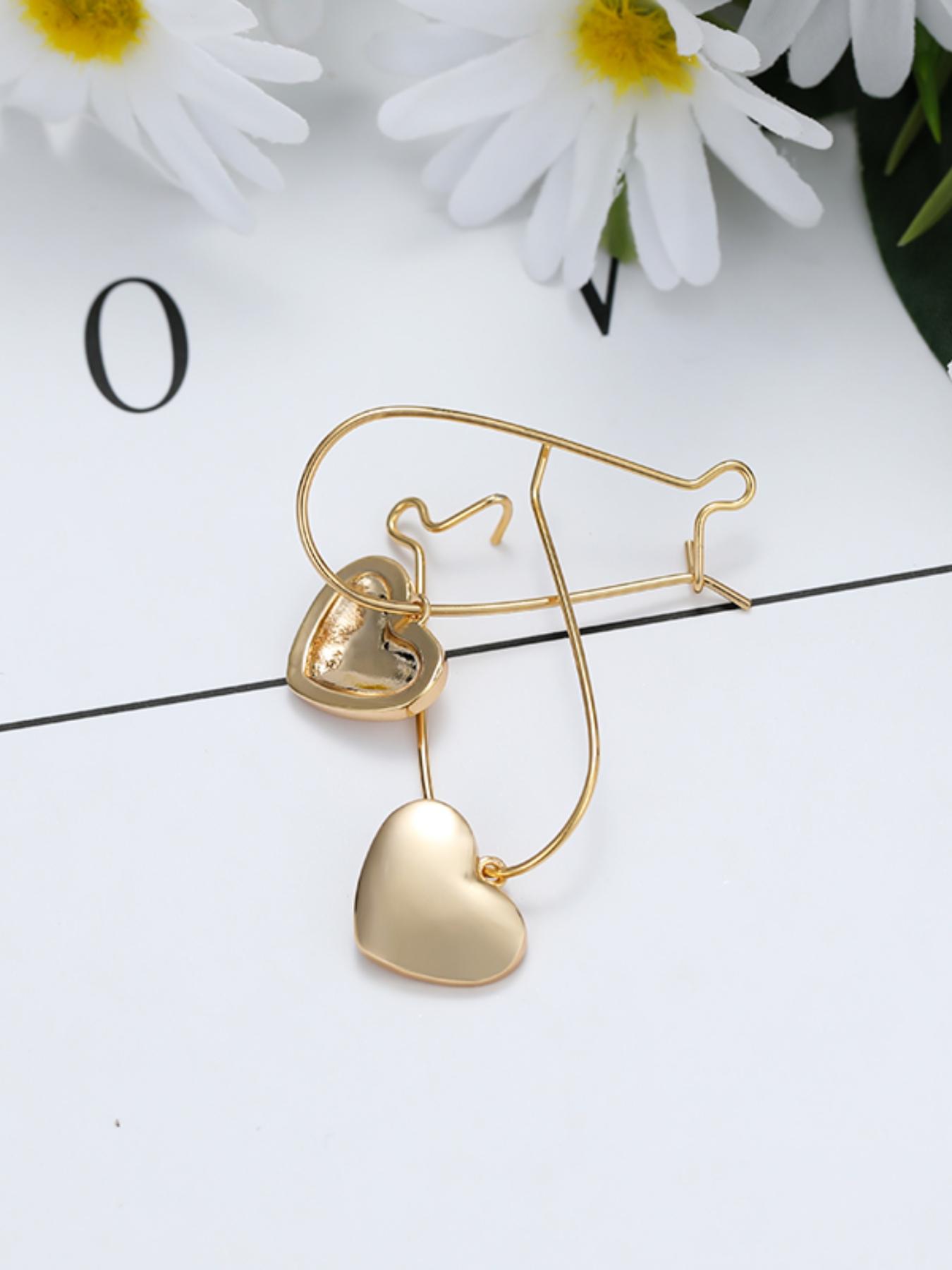 1 Pair Heart Shaped Dangle Earrings, Fashionable Casual Matching Earrings Jewelry for Daily Use, Classic Fashion Accessories for Party, Elegant Minimalist Earrings