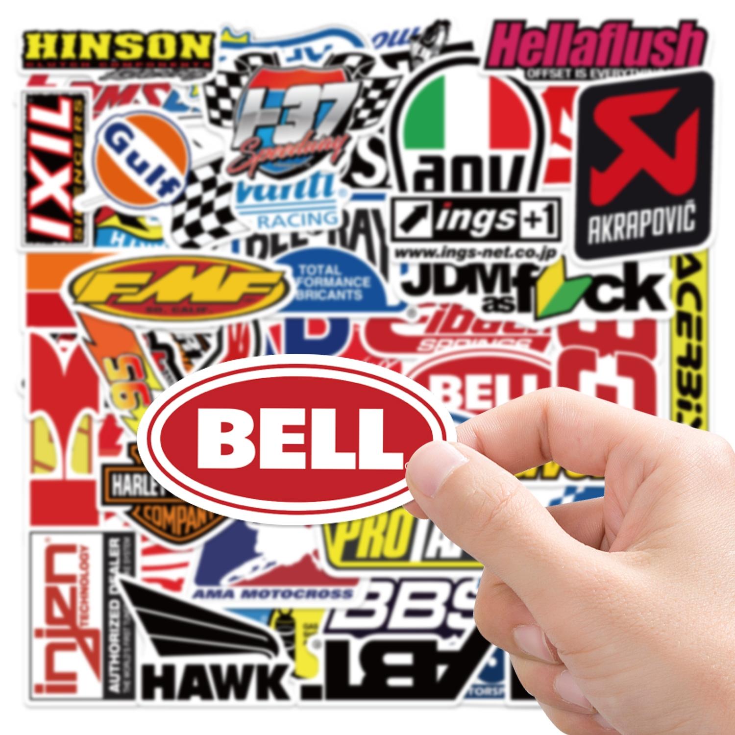 50pcs JDM Car Modification & Racing Brand Stickers Pack, Waterproof Motorcycle & Auto Logo Decals, Automotive Decals for Helmet, Laptop, Car Window & Tool Box, Tuner Gift, Decal For Cars, Automobile Decals