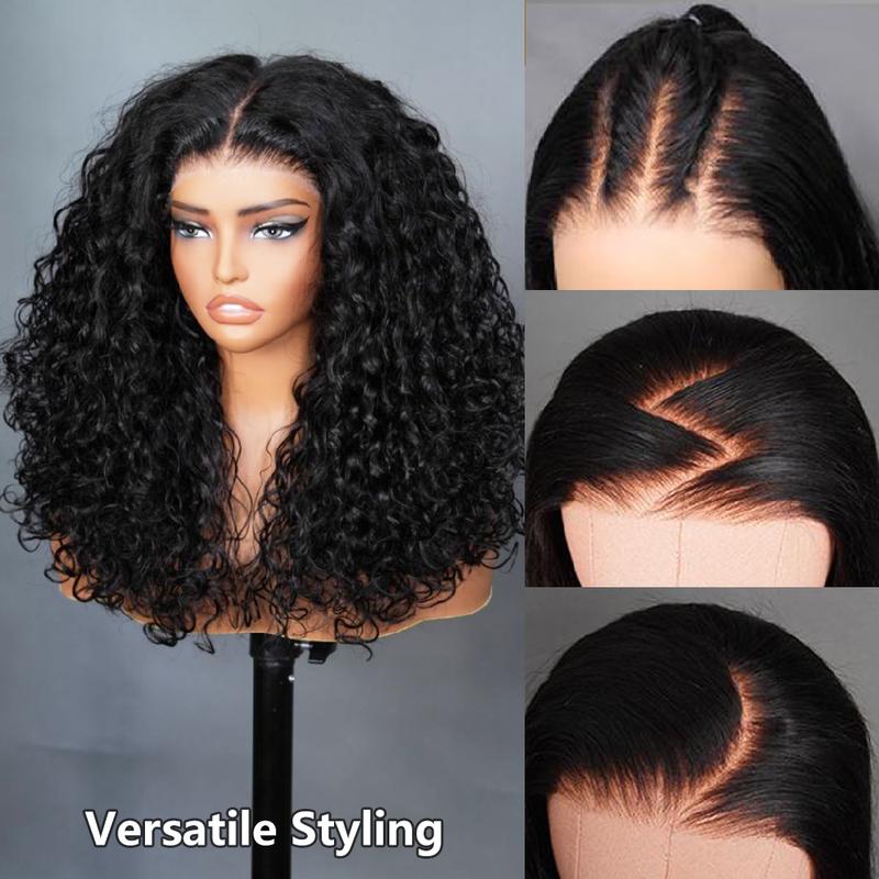 Midulla Ready to Wear Water Wave Glueless Wigs Human Hair 7x5 Pre-cut Lace Closure Wigs Pre Bleached Knots Pre Plucked Curly Human Hair Lace Front Wigs for Women Summervibes