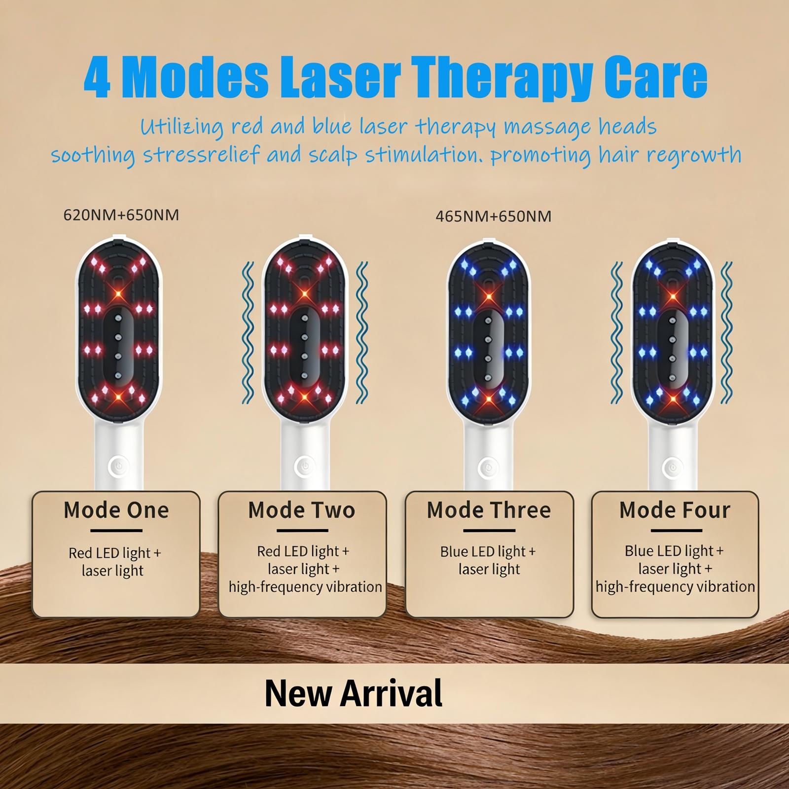 Laser Therapy Hair Growth Comb, Light Hair Brush, Electric Scalp Massager, Blue Light & Vibration, Hair Oil Applicator for Men and Women Laser Therapy Hair Growth Comb, Light Hair Brush, Electric Scalp Massager, Blue Light & Vibration, Hair Oil Applicator for Men and Women