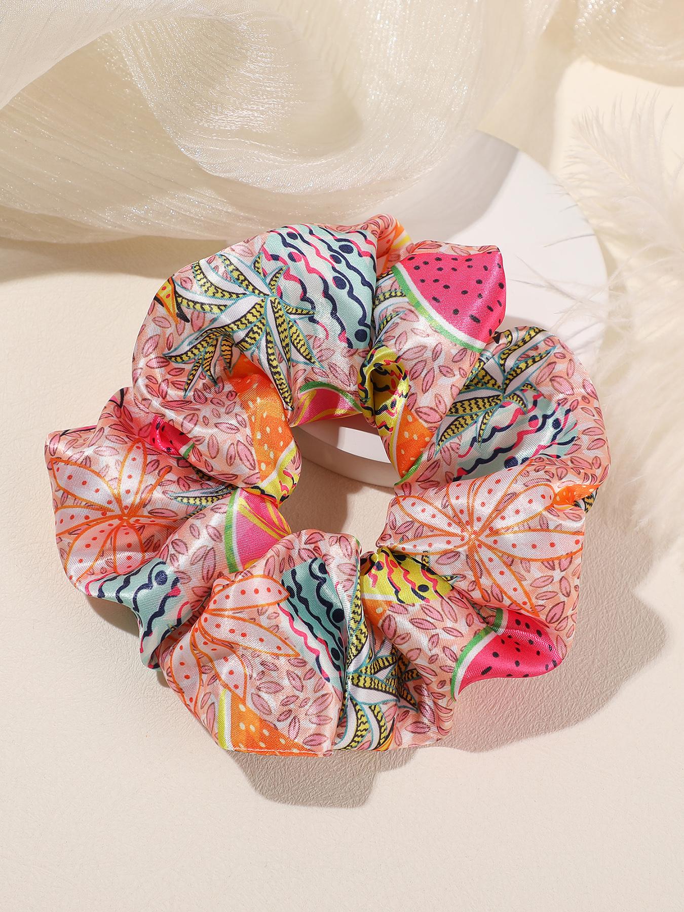 4pcs Fabric Printed Hair Ties, Cute Knot Hair Accessories, Non-Irritating Hair Bands, Casual Style, All Seasons