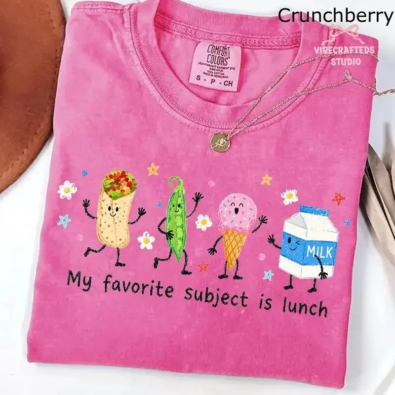 My Favorite Subject Is Lunch Shirt, Back to School   Tee, Funny School Graphic T-Shirt, First Day of School Gift for Kids & Teachers