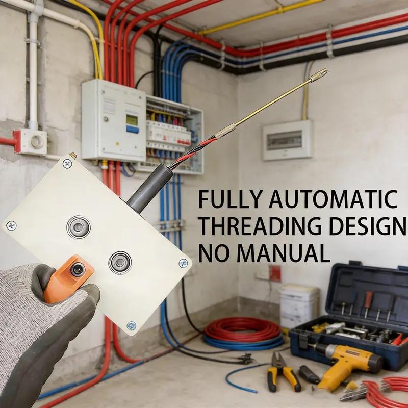 Cable Pulling Tool for Drills, Efficient Wire Puller for Conduits, 8mm Capacity Cable Feeder for Electricians Cable Pulling Tool for Drills, Efficient Wire Puller for Conduits, 8mm Capacity Cable Feeder for Electricians