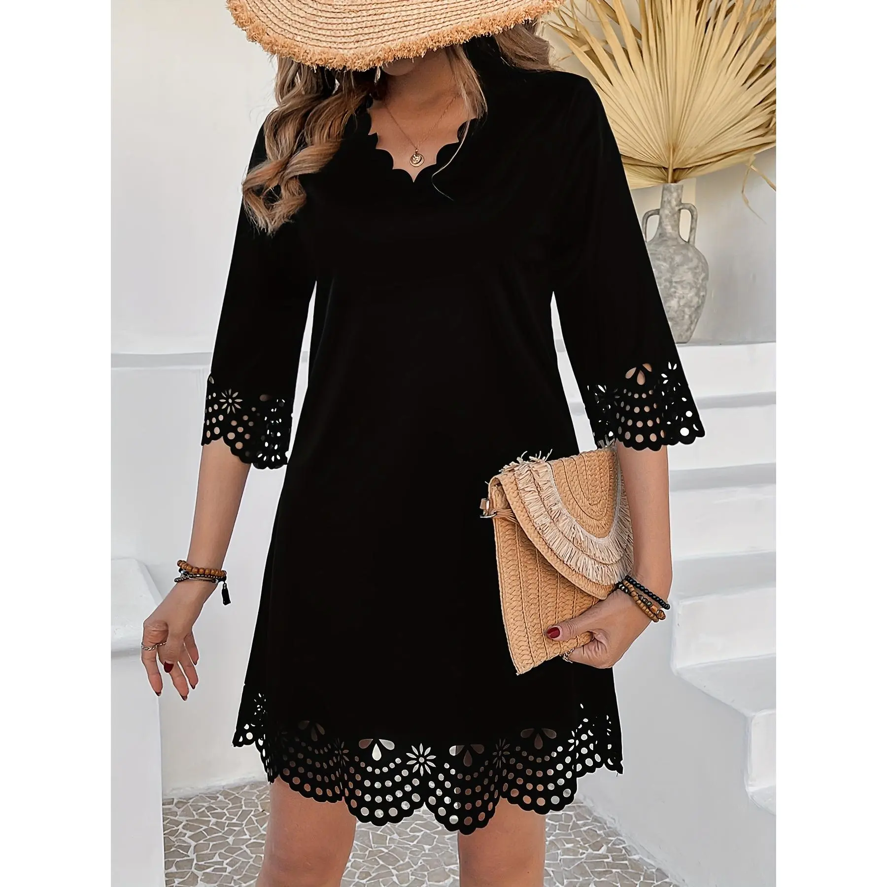 Women'S Elegant A-Line Dress - Flattering Loose Fit, Knee-Length Formal & Casual Outfits - All-Season Chic Party,, Office, Everyday Dresses - Easy-Care Women'S Clothing, Cute Dresses