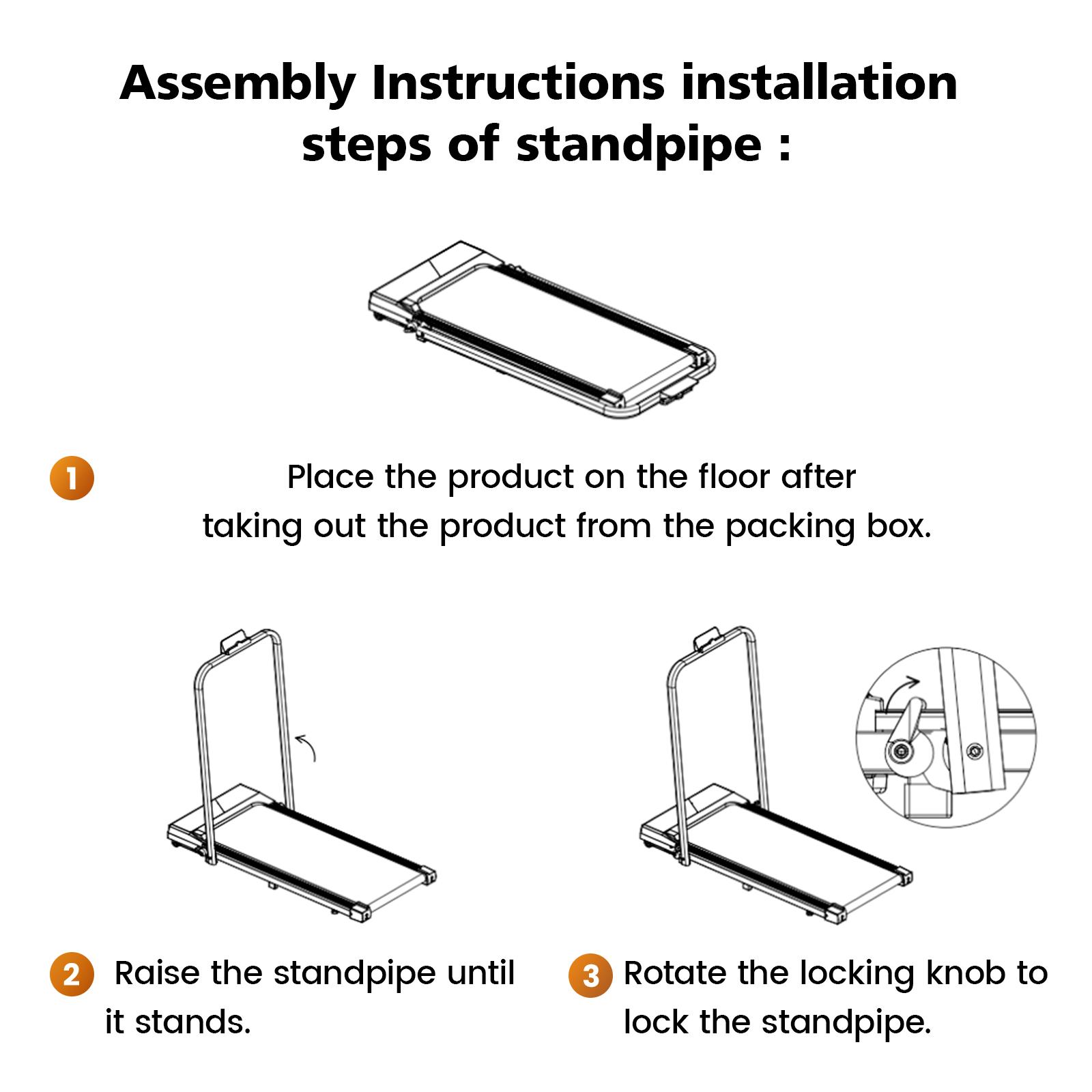 YAGUD Colorful Handrail Folding Treadmill, Quiet Motor Walking Pad, 300lbs Max Load, Shock Absorption, Remote Control, Easy Transport, Includes Resistance Bands