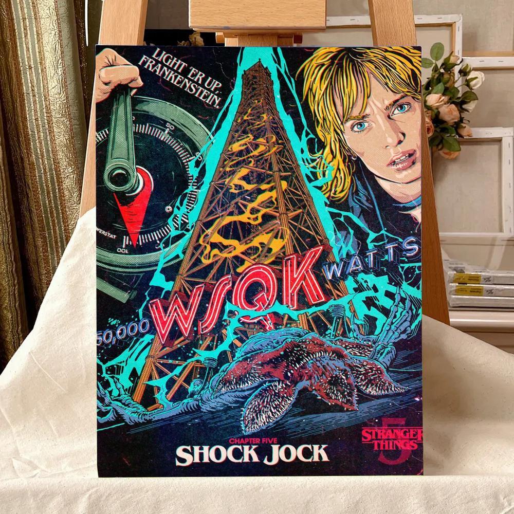 TV Series S-Stranger T-Things Painting Calligraphy Waterproof Scratch-Resistant Canvas Wall Art – Premium Oil Painting Style HD Print | Modern Aesthetic Home Decor for Living Room, Bedroom, Kitchen & Café | Perfect Holiday, Housewarming & Party Gift