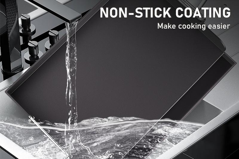 Uniflasy 17" x 13" Nonstick Cast Iron Griddle for Gas Grill, Large Griddle Insert for Outdoor Gas Grill, Heavier Flat Top Griddle Cooking Skillet Plate Teppanyaki for Electric/Gas Grill/Camping Tailgating