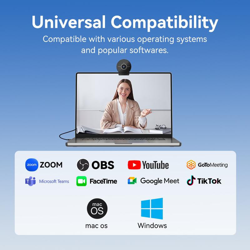 EMEET C950 4K Webcam for PC, USB Webcam with Microphone & Physical Privacy Cover, 70° FOV for Personal Use, Plug&Play Perfect for personal streaming Home Office Monitor Camera, TikTokShopBlackFriday