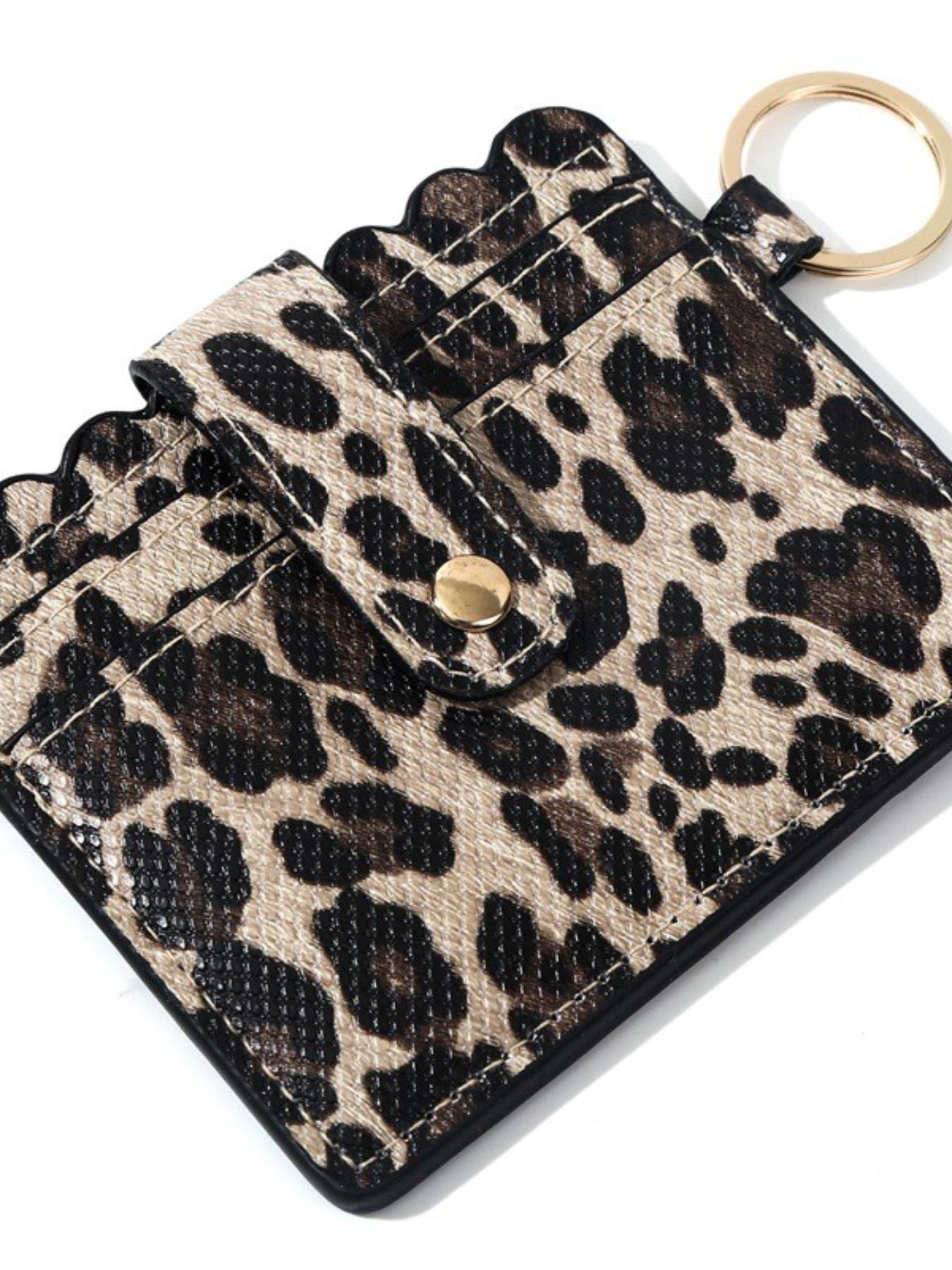 New PU Leather Keychain Wallet, Multi-Card Holder, Bank Card Clip, Student Bus ID Card Case, Coin Credit Card Key Chain