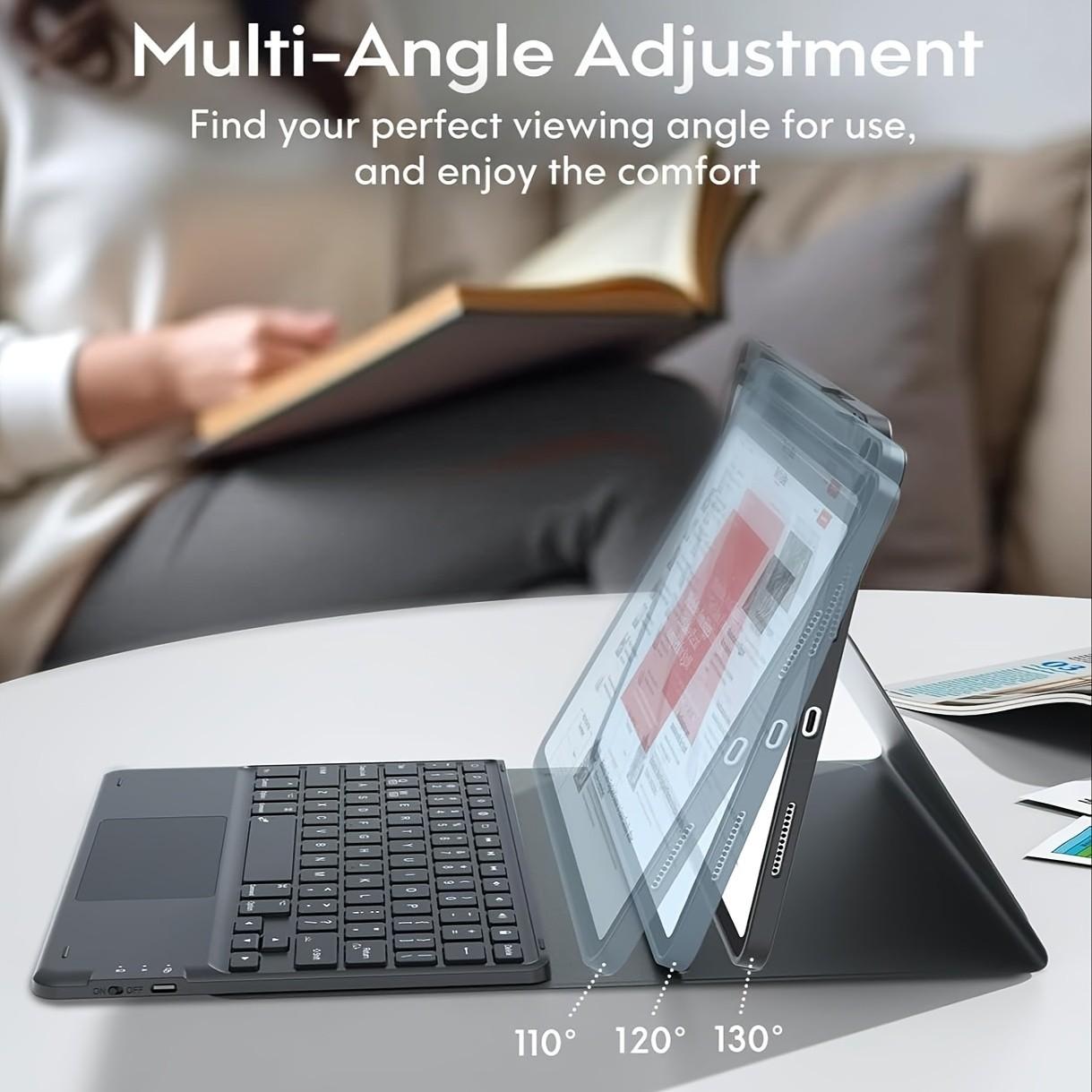 iPad Air 11-Inch Keyboard Case, Compatible with M3/m2, iPad Pro 11-Inch Gen2022, Multi-Touch Board, Pen Holder, Detachable Design